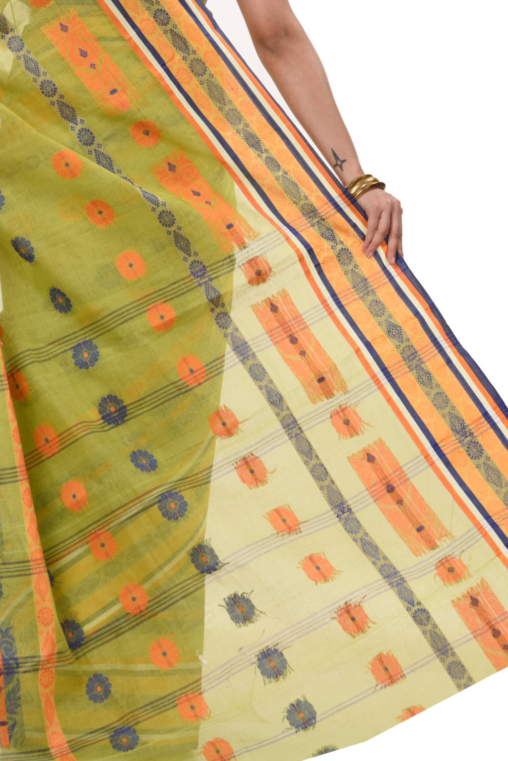 Green Pure Cotton Kadambori_Ankit Tant Saree (762)